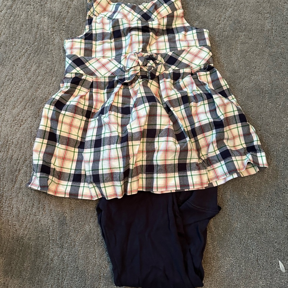 Gymboree Multicolor Plaid Dress with Navy, Pink and Green Accents